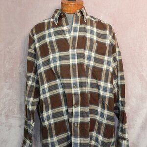 Mens Brown Plaid Button Down Magellan Shirt Size XXL